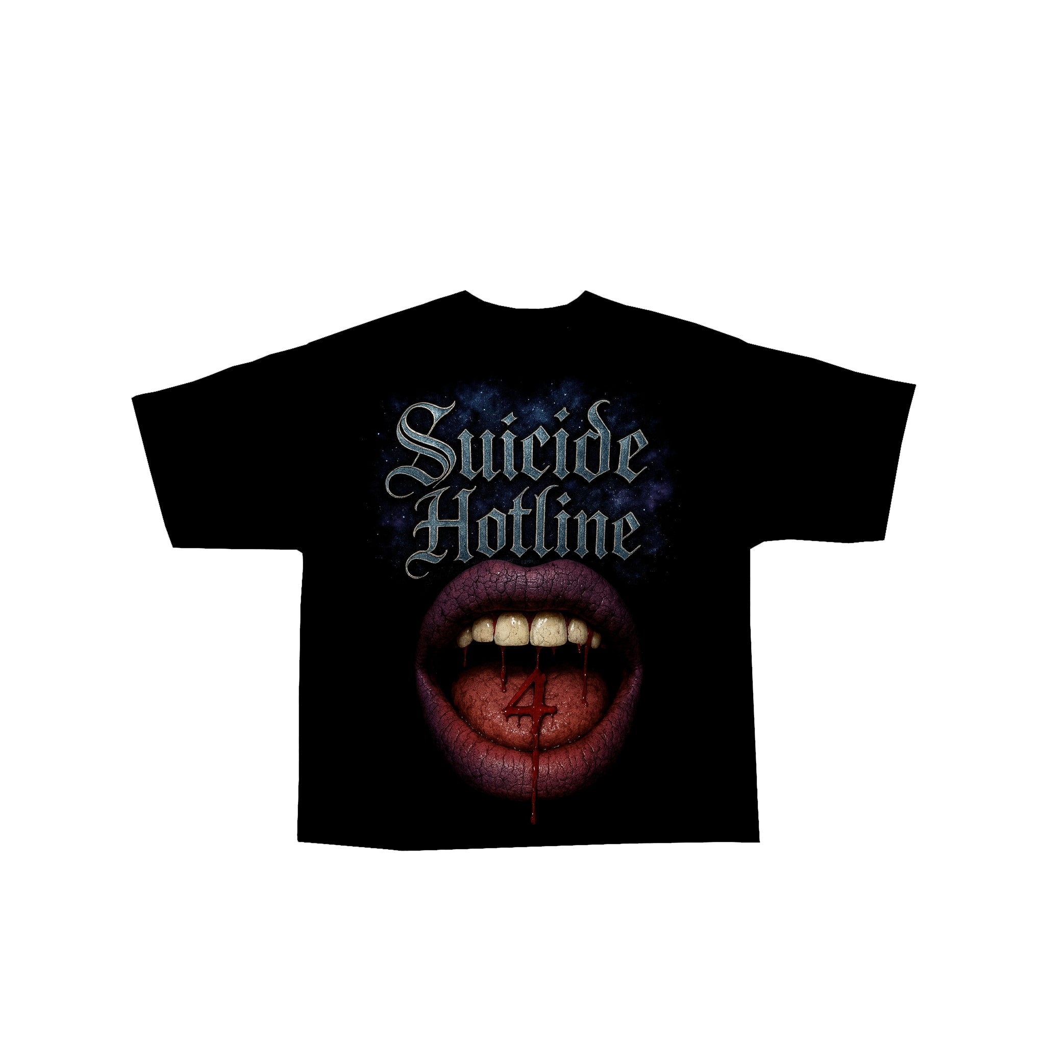 'LOLA' TONGUE TEE BLACK